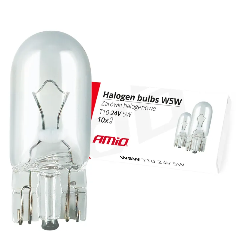 Halogeenipolttimo W5W T10 5W W2.1×9.5d 24V 10 kpl Erikoistarjous