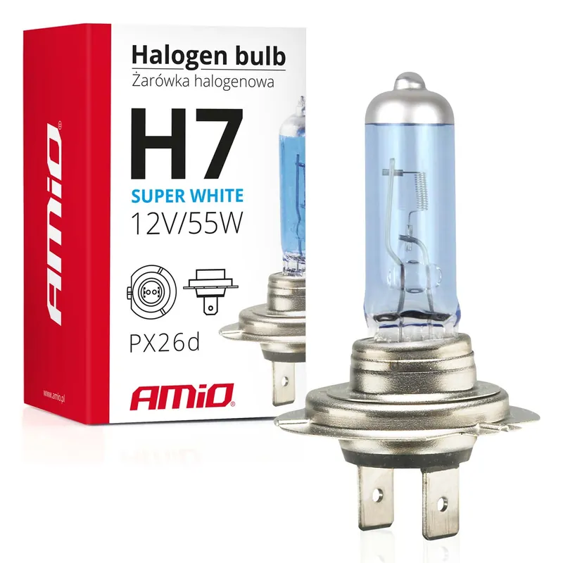 Halogeenipolttimo H7 12 V 55 W UV-suodatin (E8) Super White Tarjoushinta