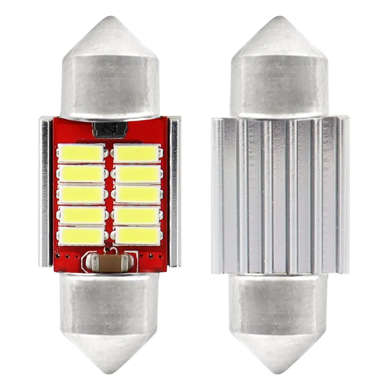 LED-polttimo CANBUS 4014 10SMD Festoon C5W/C10W/C3W 31mm valkoinen 12V/24V Ilmainen Palautus