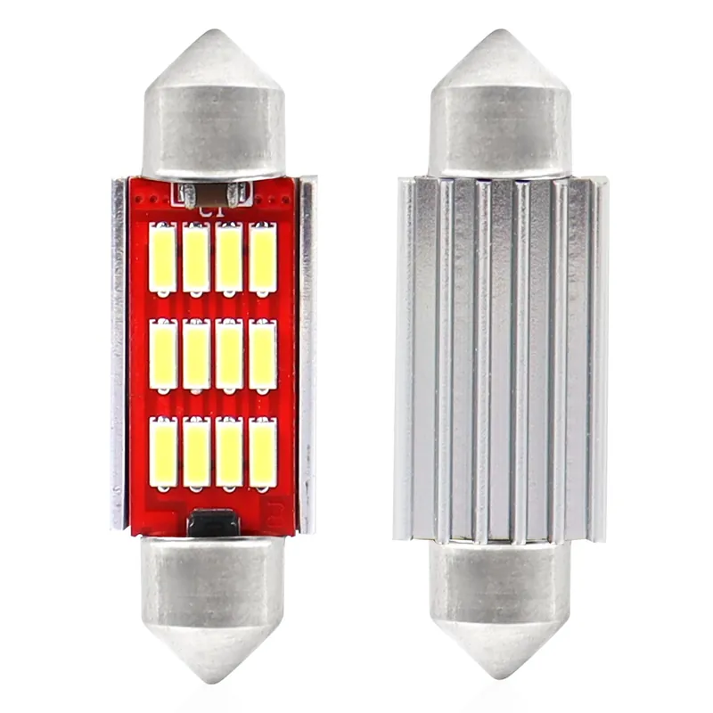 Bestseller LED-polttimo CANBUS 4014 12SMD Festoon C5W/C10W/C3W 39mm valkoinen 12V/24V