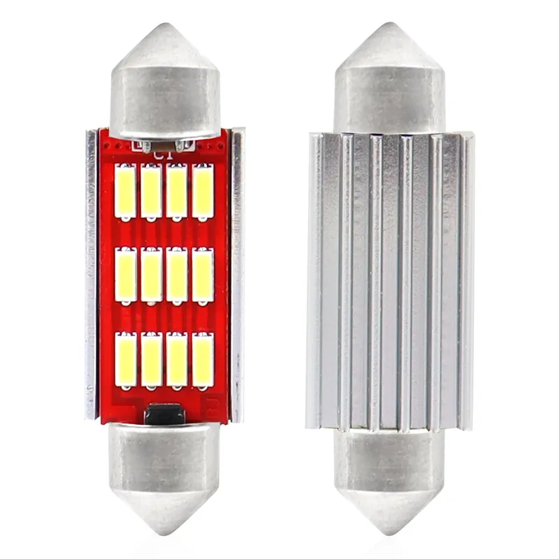 LED-polttimo CANBUS 4014 12SMD Festoon C5W/C10W/C3W 41mm valkoinen 12V/24V Merkkituote