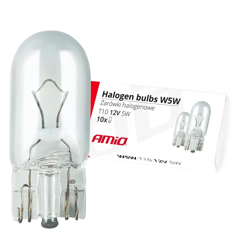 Halogeenipolttimo W5W T10 5W W2.1×9.5d 12V 10 kpl Vain Tänään