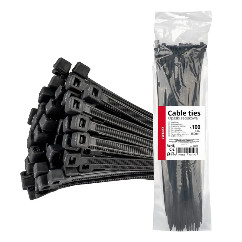 Nippusiteet musta 4,8x350mm – 100 kpl Uusi Malli
