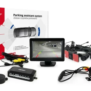 Alkuperäinen Pysäköintiavustin TFT01 4,3″ HD-315-LED-kameralla ja 4 anturilla musta sisäinen