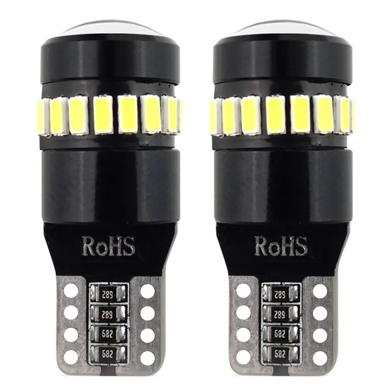 Ilmainen Palautus LED-polttimo CANBUS 18SMD 3014 + 1SMD T10 W5W valkoinen 12V/24V