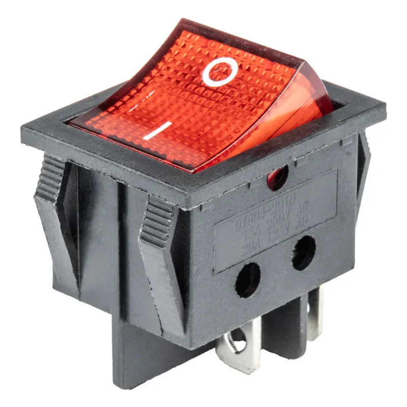 Halpa Suorakulmainen kytkin 12 V/230 V (punaisella valolla) BU02