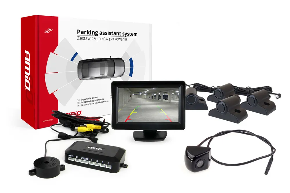 Vain Tänään Pysäköintiavustin TFT01 4.3″ HD-310 kameralla ja 4 anturilla musta Truck