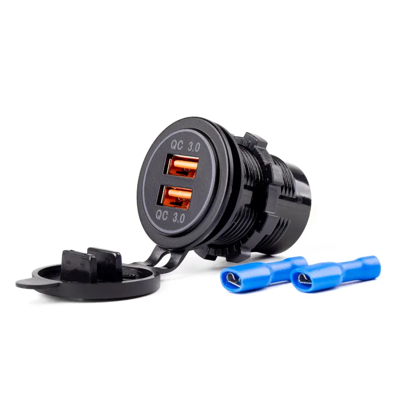 Vedenpitävä laturi 2xUSB 12/24 V MOD-05 Osta Tänään