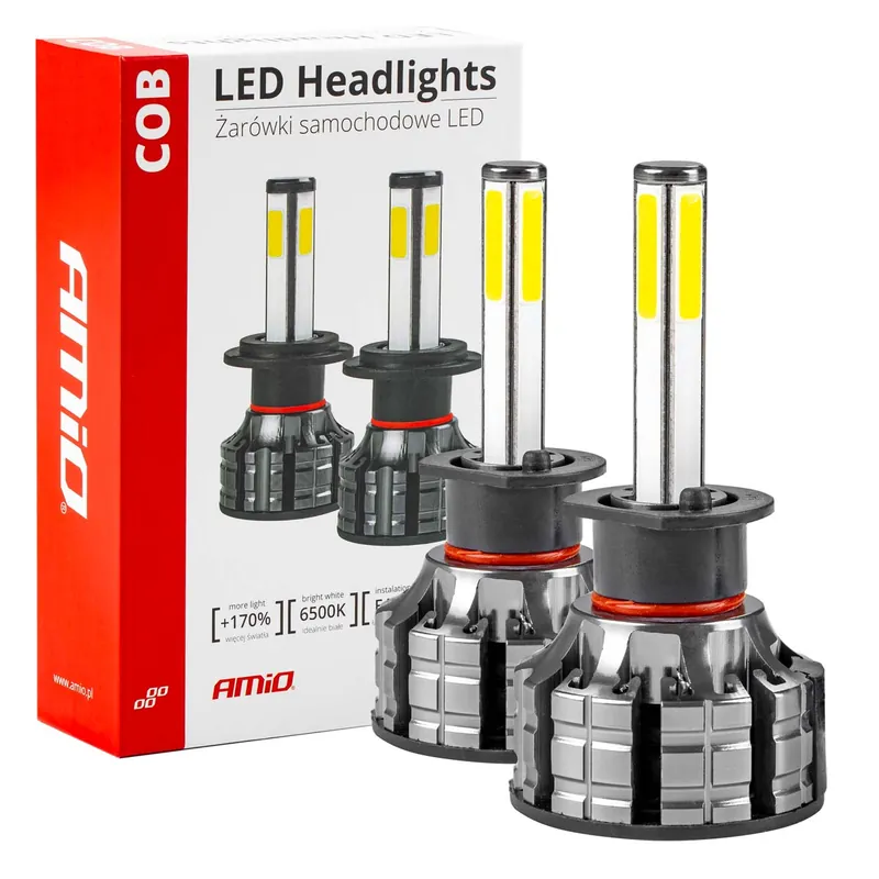 LED-ajovalo H1 COB 4-puolinen Amio Tehdashinta