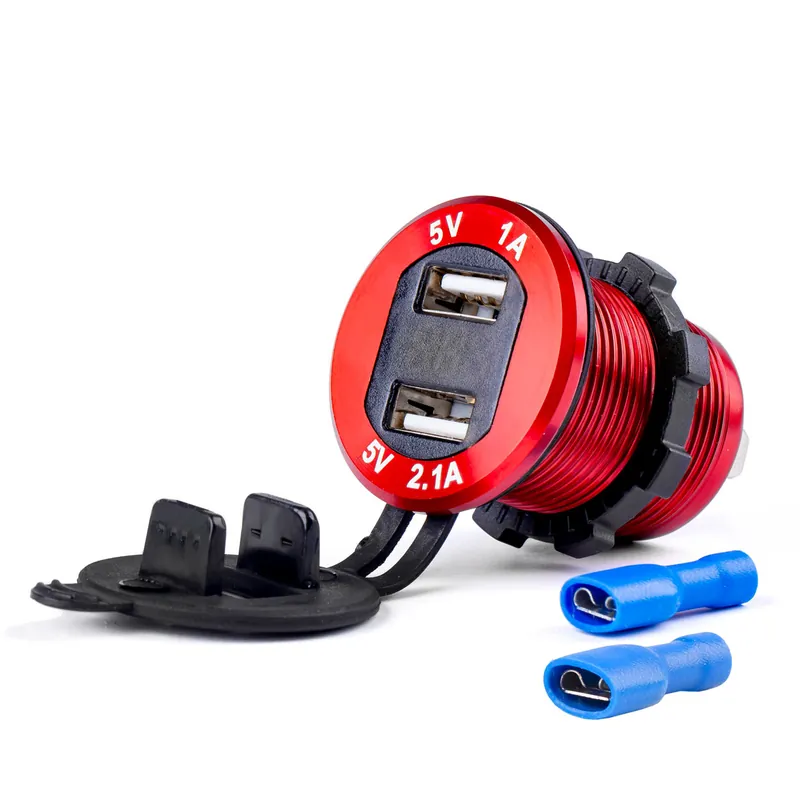 Merkkituote Vedenpitävä puhelinlaturi digitaalisella jännitemittarilla 2xUSB 12/24 V MOD-1111