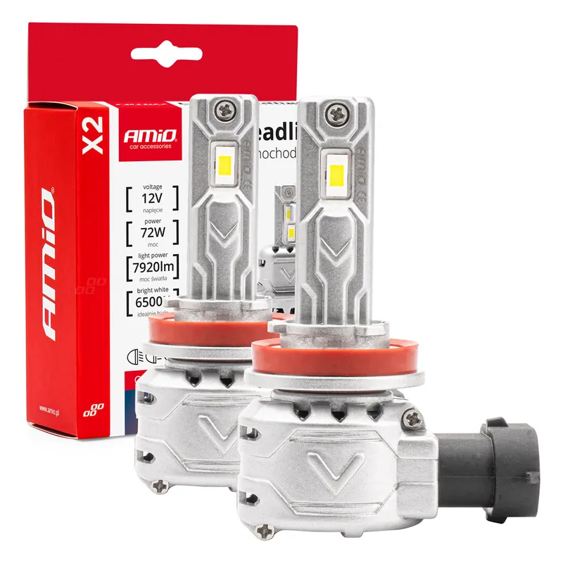 LED-ajovalo H8/H9/H11/H16 X2-sarja AMiO Alennettu