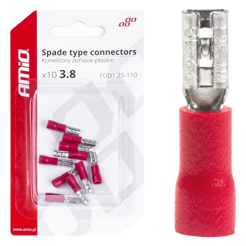 Liitin, naarasliitin 3,8 mm 0,5-1,5 mm² 10 A 10 kpl Viimeinen Mahdollisuus