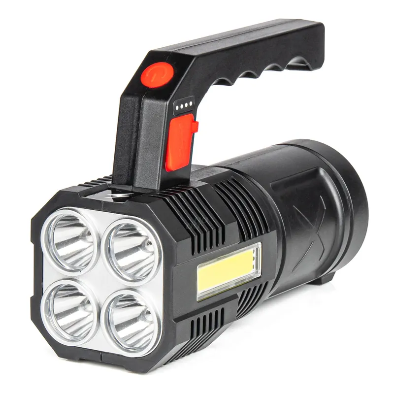 Korkea Laatu Taskuvalo 4 LED + COB, 18650 mAh
