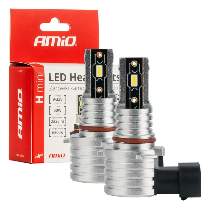 LED-ajovalo HB3 9005/HIR1 9011/H10 H-mini AMiO Uusi Malli