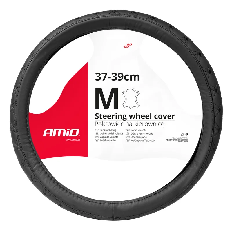 Tehdashinta Ohjauspyörän suoja Leather Series SWC-51-M (37-39 cm)