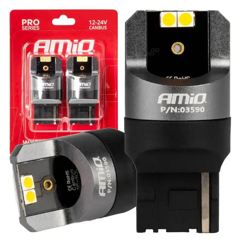 LED-polttimo CANBUS PRO 7440 WY21W 4×3030 SMD oranssi 12/24V CANBUS Viikonlopputarjous