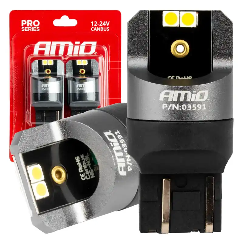 LED CANBUS PRO -polttimo 7443 W21/5W 4×3030 SMD valkoinen 12/24 V Lähetetään Heti