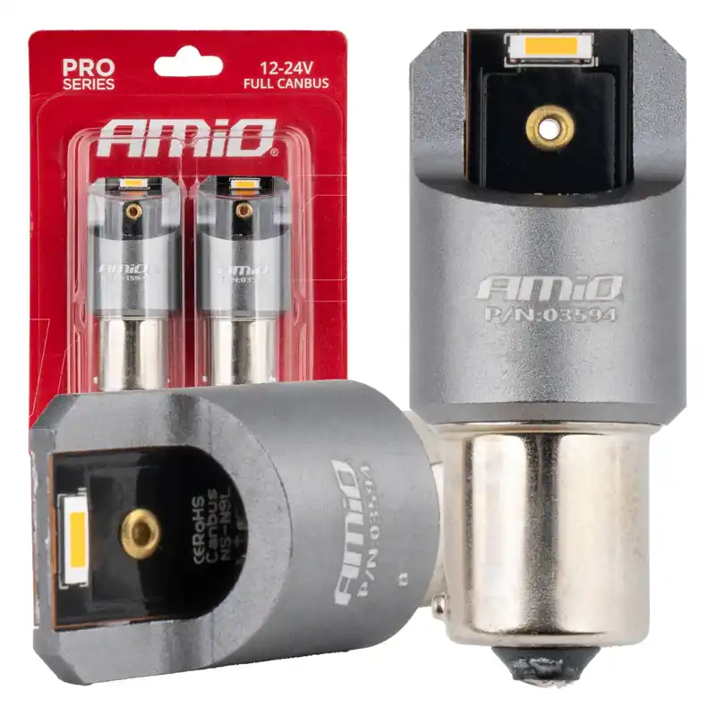 Halpa LED-polttimo PY21W FULL CANBUS PRO 2×1860 SMD keltainen 12/24V