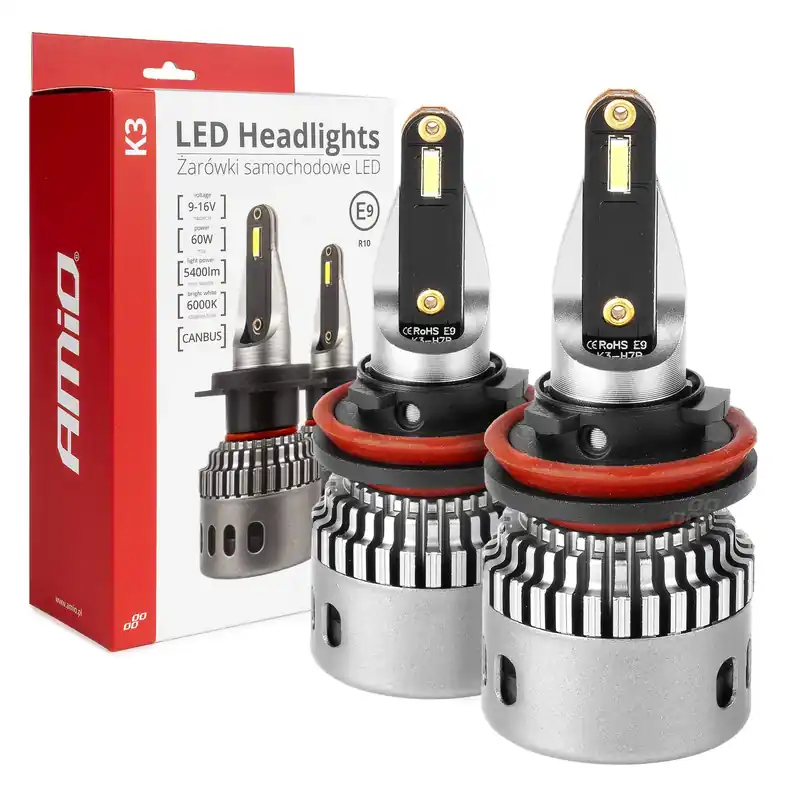 LED-ajovalopolttimot K3-sarja H8 H9 H11 H16 12V 6000K CANBUS Kausialennus