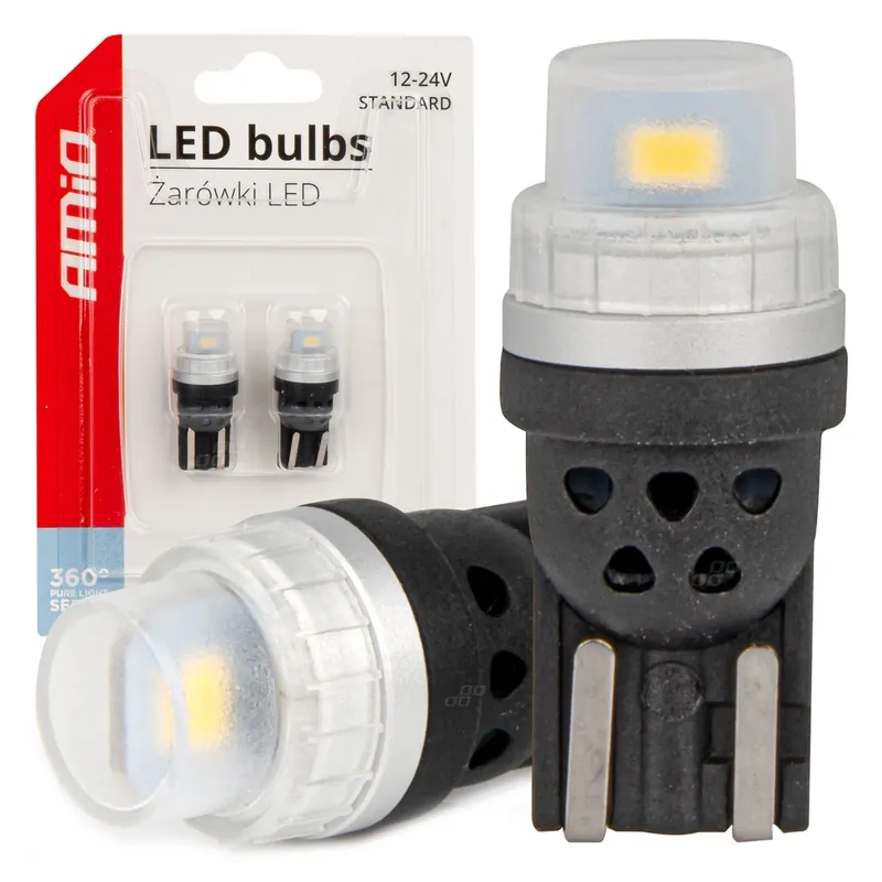LED-polttimo CANBUS 360 Pure Light T10 W5W 2×3020 SMD valkoinen 12/24V Tarjous