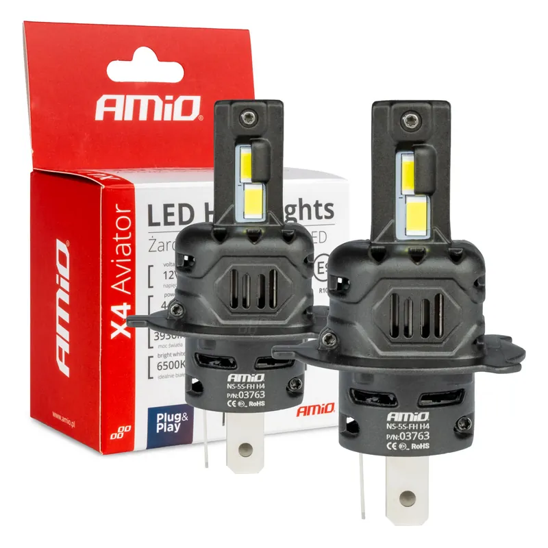 Korkea Laatu LED-ajovalot X4-sarja AVIATOR H4/H19 6500K max 44 W