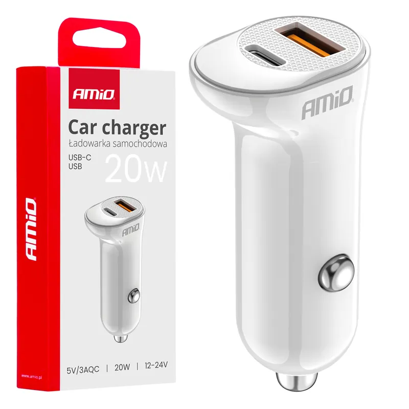 Autolaturi USB-A + USB-C 20 W 12/24 V Heti Saatavilla