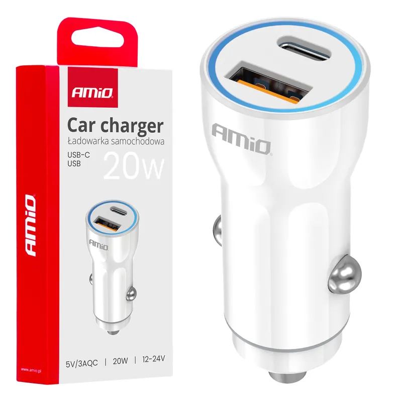 Eniten Myyty Autolaturi USB-A + USB-C 20 W 12/24 V