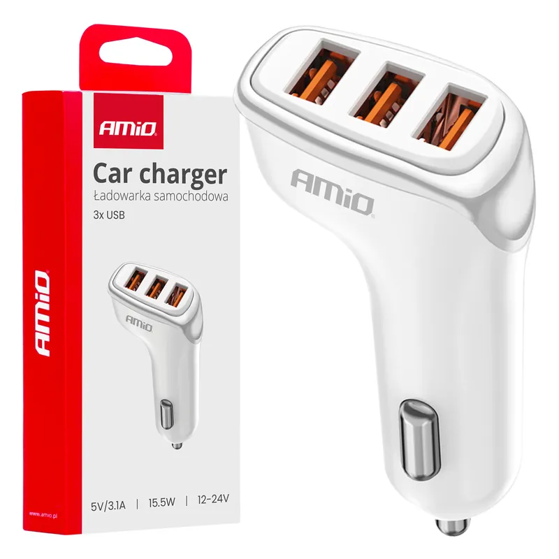 Nopea Toimitus Autolaturi 3x USB-A 3.1A 12/24 V