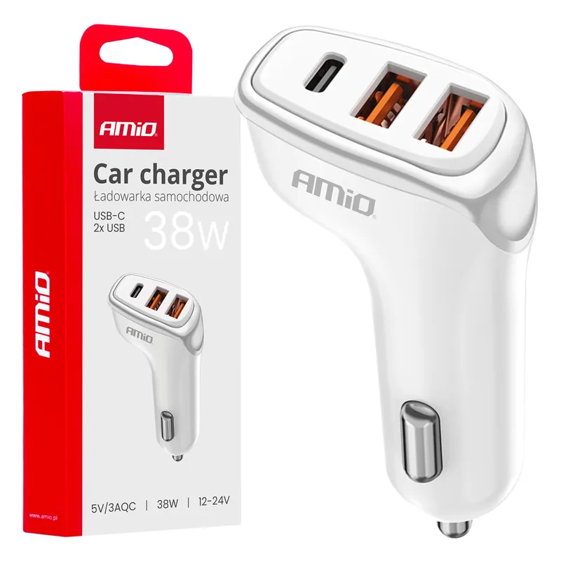 Autolaturi 2x USB-A + USB-C 38 W 12/24 V Tukkuhinta