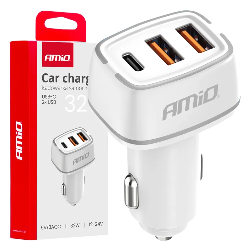 Autolaturi 2x USB-A + USB-C 32 W 12/24 V Aito