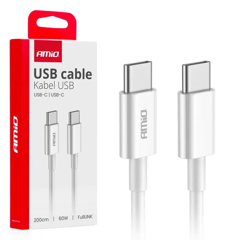 Cafele USB-C – USB-C kaapeli 60 W 200 cm FullLINK Ilmainen Palautus