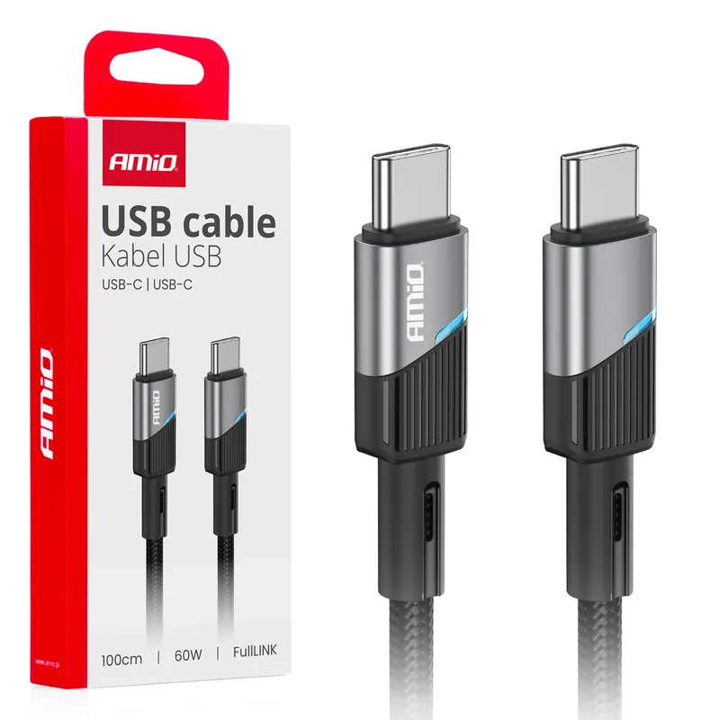 Alennettu Cafele USB-C – USB-C kaapeli 60 W 100 cm FullLINK
