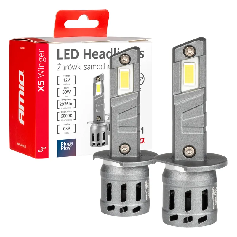 LED-ajovalot X5-sarja WINGER H1 6000K max 30 W Tilaa Heti