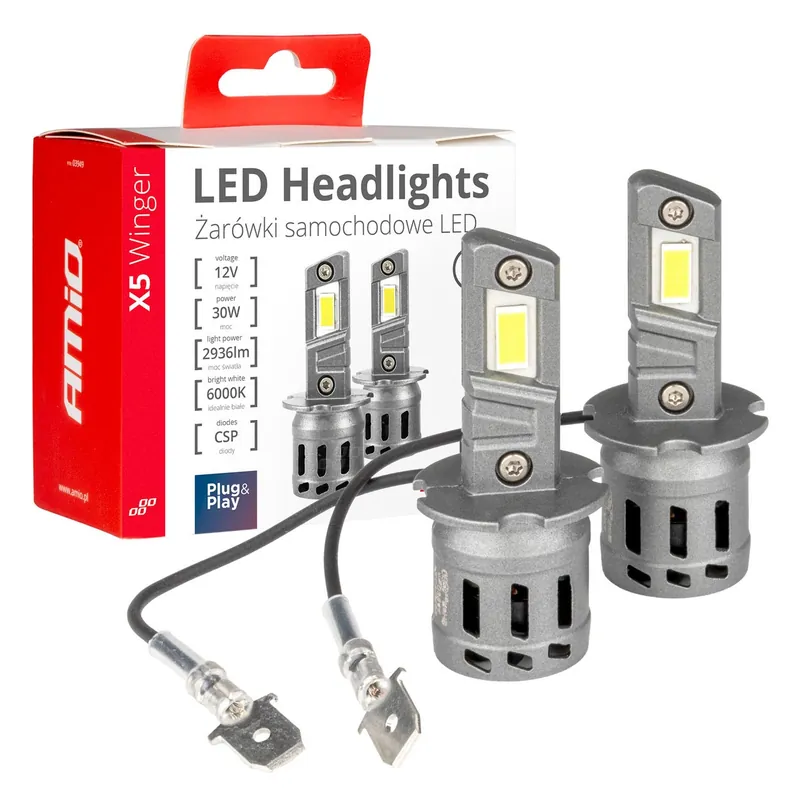 LED-ajovalot X5-sarja WINGER H3 6000K max 30 W Alennettu