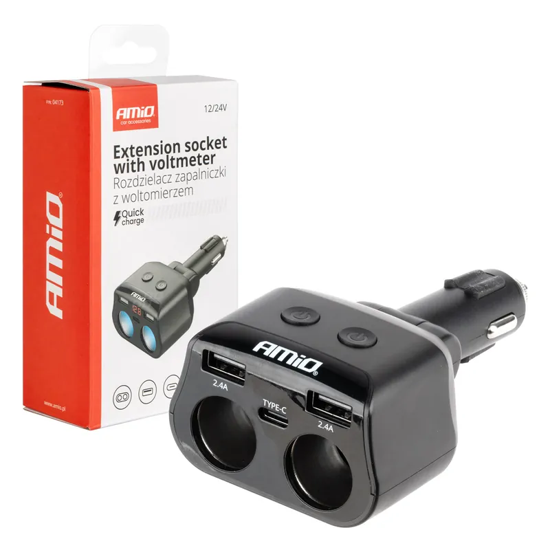 Tupla-virtajako 2x USB + 1x USB-C 12/24V max. 200W Tarjoushinta