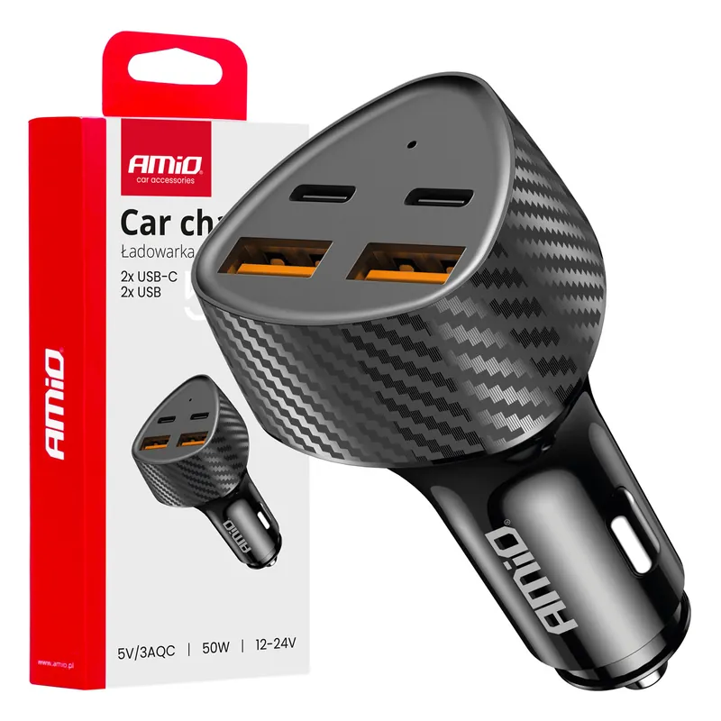 Autolaturi 50 W 2xUSB-A + 2xUSB-C Vain Tänään
