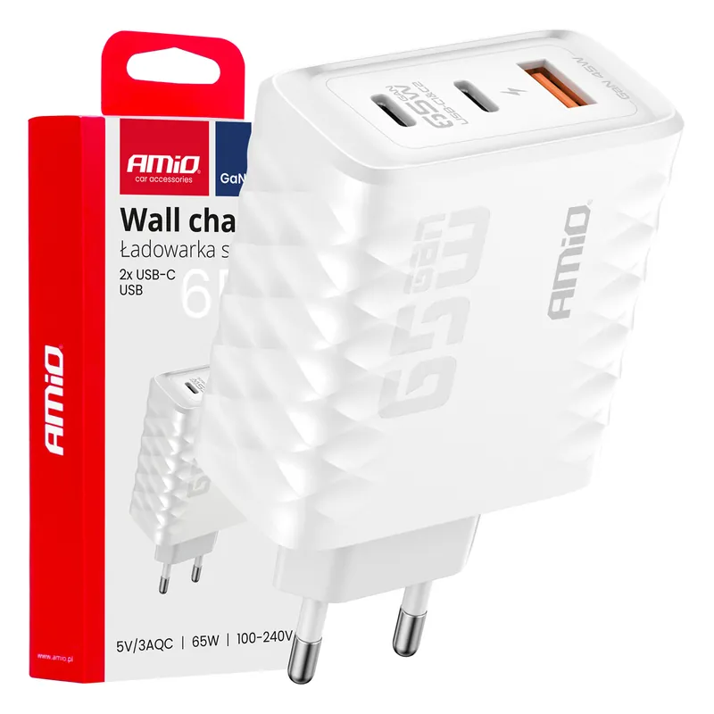 Tilaa Nyt Pikalaturisovitin Quick Charge 65 W USB-A + 2xUSB-C
