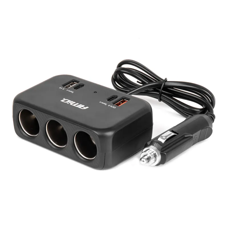 Jatkojohto 1x USB-A 1x USB-C QC4.0 12V/24V 120W 80cm Aito
