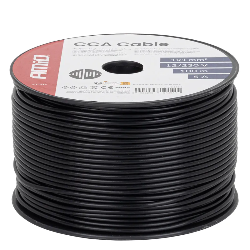Viimeinen Mahdollisuus Yksijohtiminen kaiutinkaapeli CCA 1×1 mm² 100 m 5 A 12/230 V