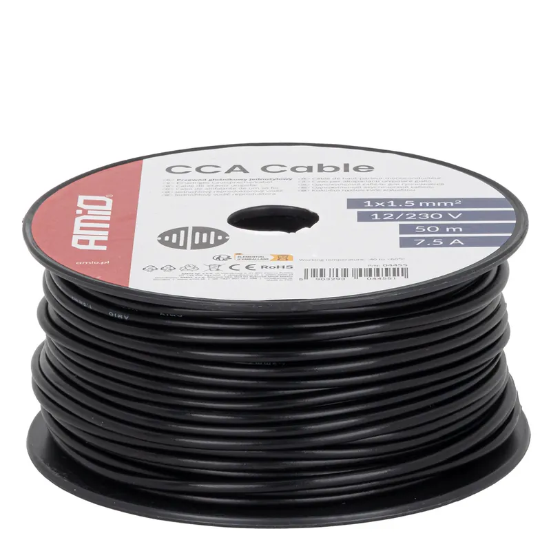 Yksijohtiminen kaiutinkaapeli 1×1,5 mm² 50 m 7,5 A 12/230 V Ajankohtainen