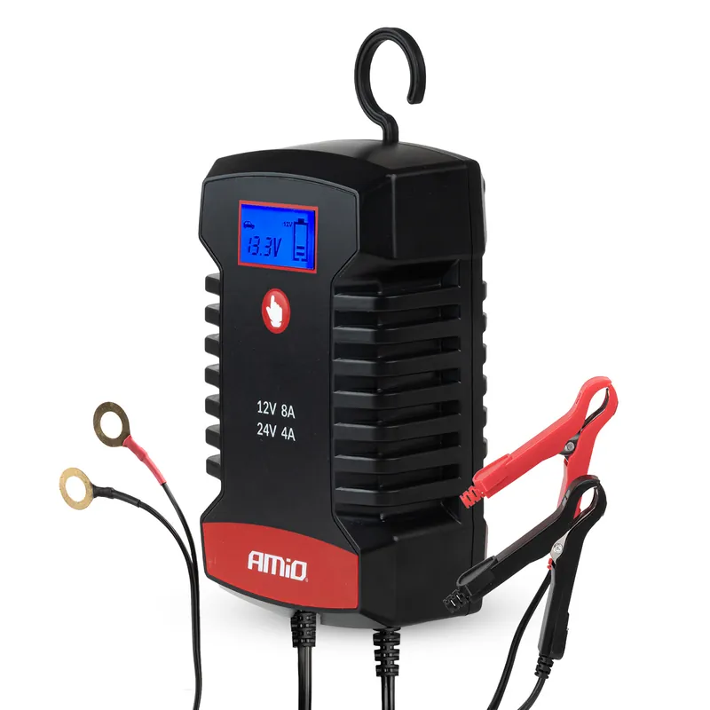 Alennettu Digitaalinen akkulaturi AGM GEL STD LiFePo4 MAX 8A 12/24 V PRO HOOK