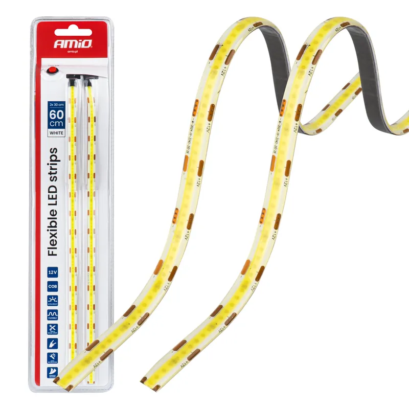 Uutuus LED-nauha autoon COB valkoinen 2×30 cm 12 V