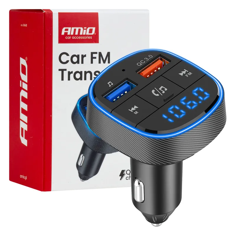FM-lähetin 2×USB-A 12 V 24 V Loppuunmyynti