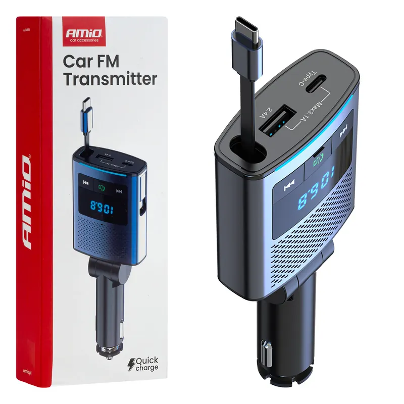 Viimeinen Mahdollisuus FM-lähetin 1×USB-A 1×USB-C 12 V 24 V
