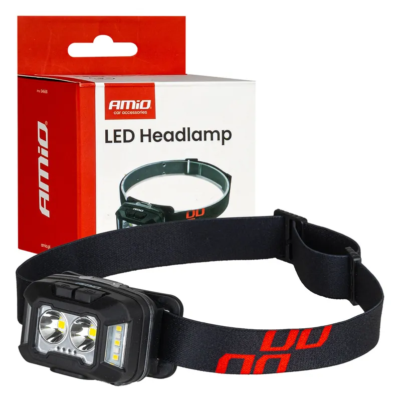 LED-otsalamppu 2xXPG+10SMD 1800mAh Super Bright (akulla) Tehdashinta