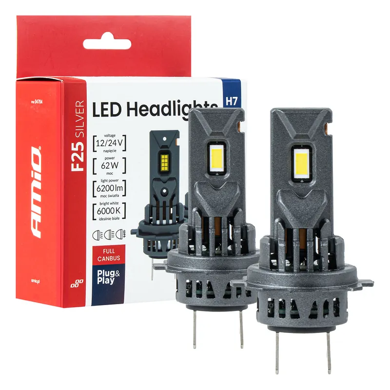 Suosittu LED-ajovalot F25 SILVER FULL CANBUS H7/H18 62 W 12–24 V