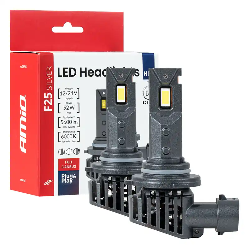 LED-ajovalot F25 Silver Full Canbus HB3/9005 52W 12V/24V Tarjous