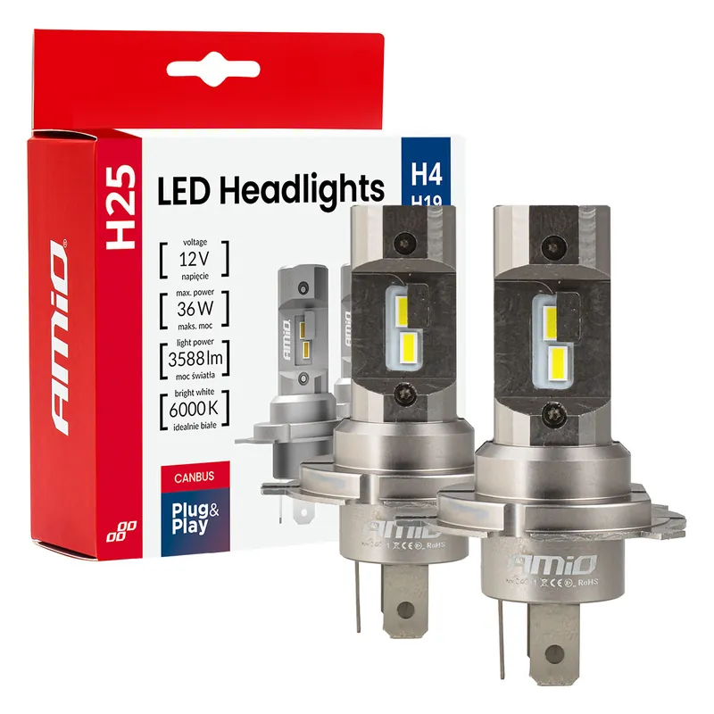 Osta Verkossa LED-ajovalot H25-sarja CANBUS H4 H19 12V 36W