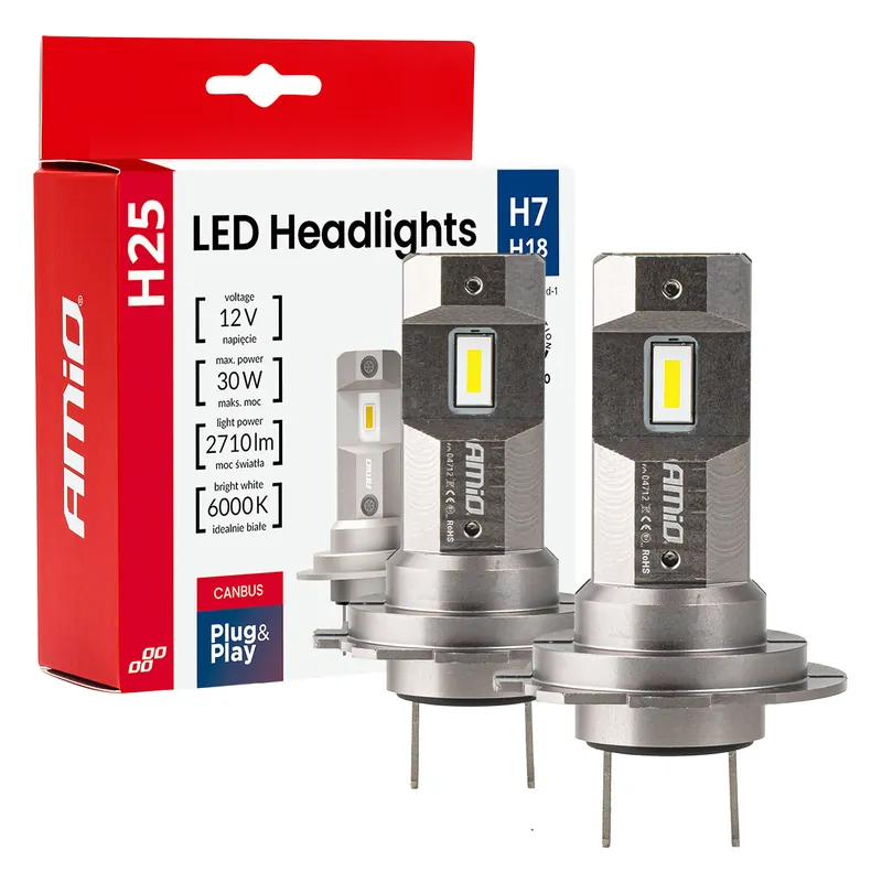 Tehdashinta LED-ajovalot H25-sarja CANBUS H7 H18 12V 30W