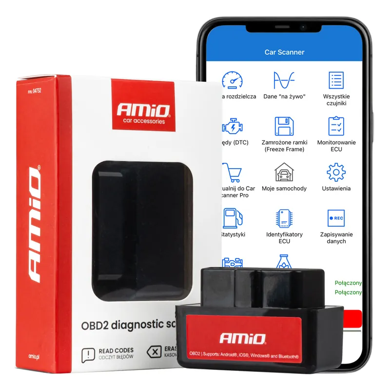 Lähetetään Heti OBD2 Vikakoodinlukija Bluetooth (Puhelimelle) Amio Mini